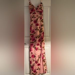 Pretty Perspective Blush Pink Floral Burnout Notched Maxi Dress